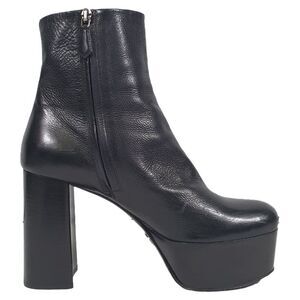 Prada Platform Ankle Boots in  Black Leather